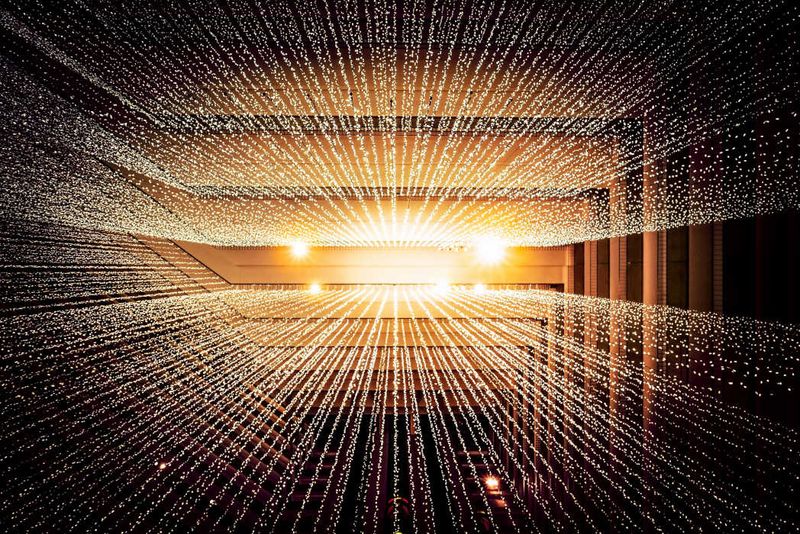 Streams of light representing data flows
